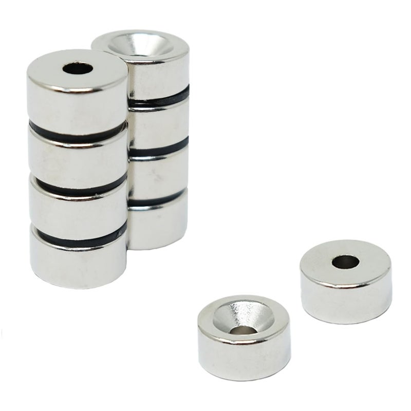 FIRST4MAGNETS مغناطيس ™ F317N-2 Magnet Expert، قطر 15 مم، سمك 7.5 مم، عمق 4.2 مم، مغناطيس نيوديميومي؛ قوة شد 5.7 كجم (القطب الشمالي) (عبوة تحتوي على قطعتين) - Image 1