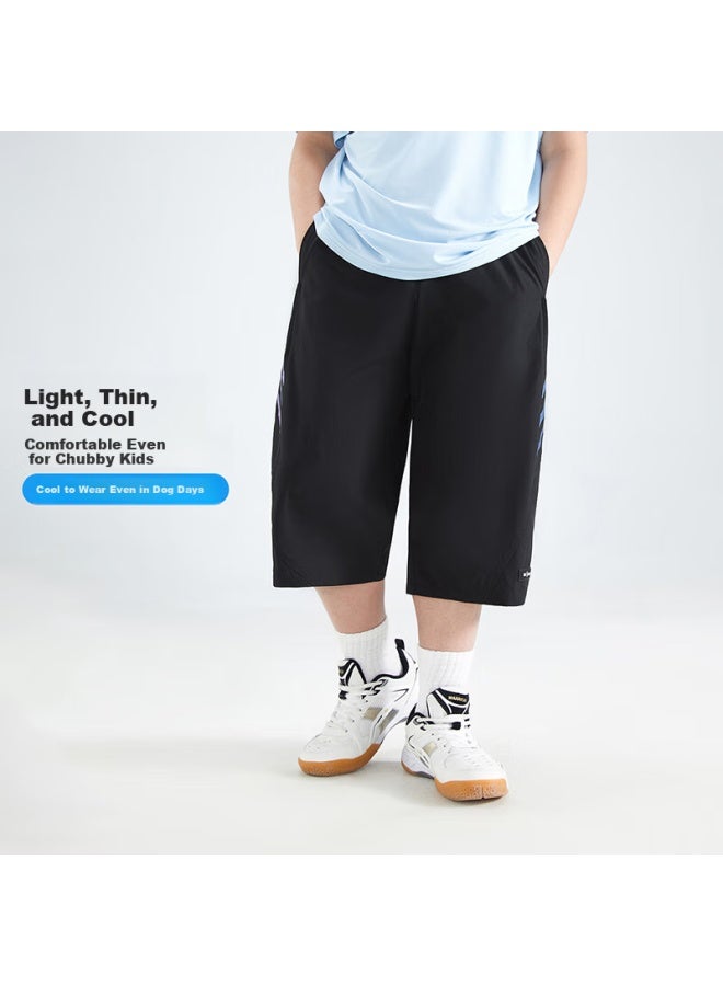 TABE Xiaozhutuoni Boys' Cropped Pants, Children's Trousers, Breathable Summer Pants For Older Kids, Plus-size Sports Pants - Image 2