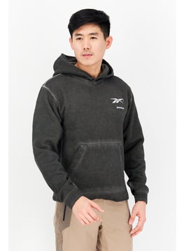 Reebok Men Sportswear Fit Long Sleeve Outdoor Sweatshirt, Washed Black  - Image 1