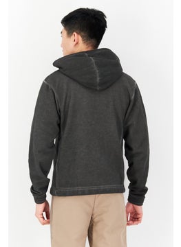 Reebok Men Sportswear Fit Long Sleeve Outdoor Sweatshirt, Washed Black  - Image 3