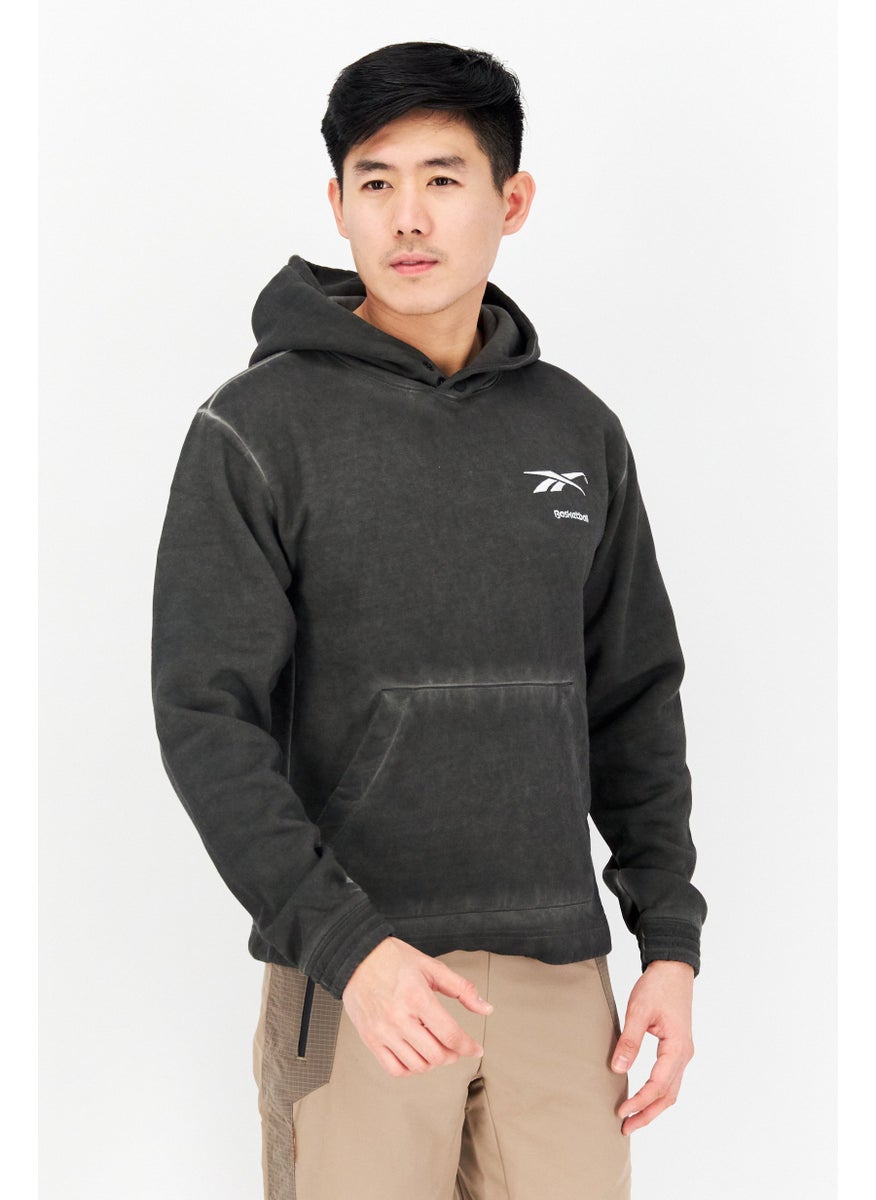Reebok Men Sportswear Fit Long Sleeve Outdoor Sweatshirt, Washed Black  - Image 1