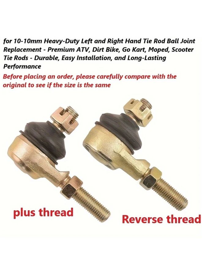 Premium Heavy Duty Tie Rod Ball Joints 2PCS for ATVs Dirt Bikes Scooters Go Karts 50cc 250cc - Image 1