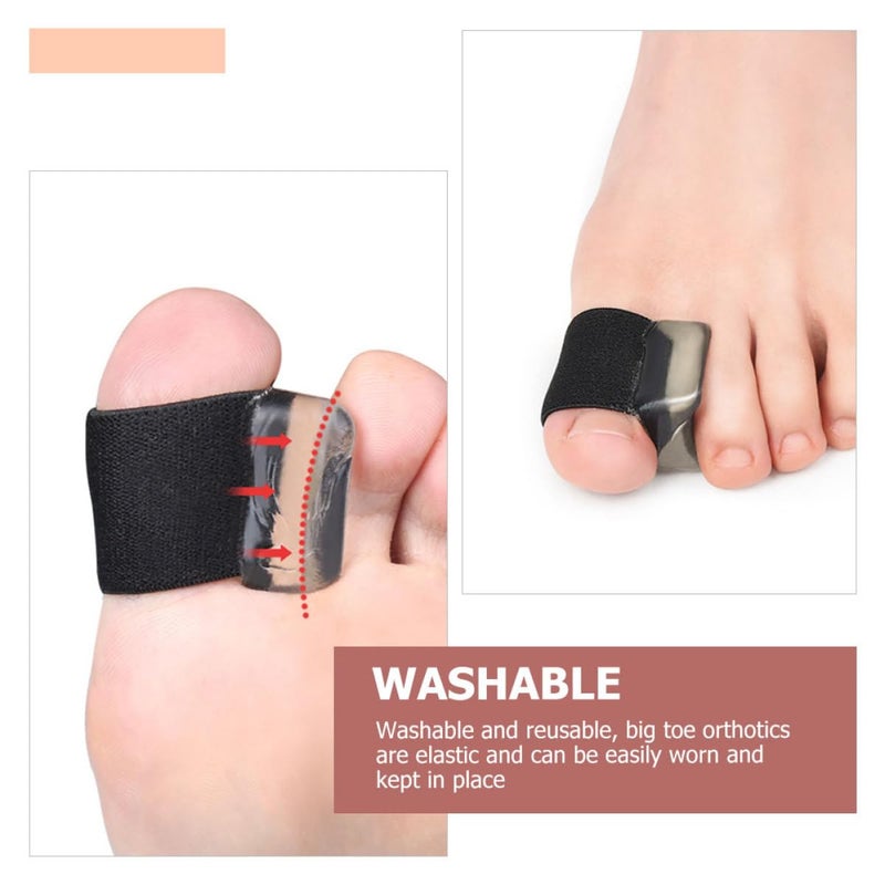 STOBAZA Reusable Toe Separator Bunion Splints for Men and Women Flexible Orthopaedic Toe Spreader 4 Pairs Black Large Size for Foot Care and Bunion Relief - Image 3