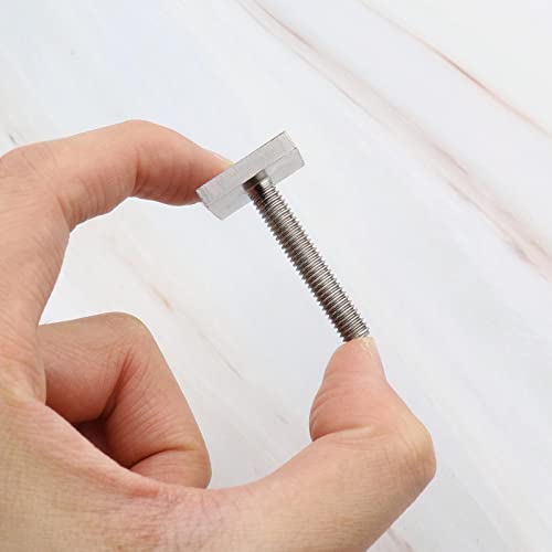 Micro Traders محولات T-Track من Micro Traders 6 قطع M6 x 35 مم براغي T-Slot من الفولاذ المقاوم للصدأ 20x20 مم براغي رأس مربع ملحقات قضبان السقف للسيارة لحامل صندوق السقف - Image 5