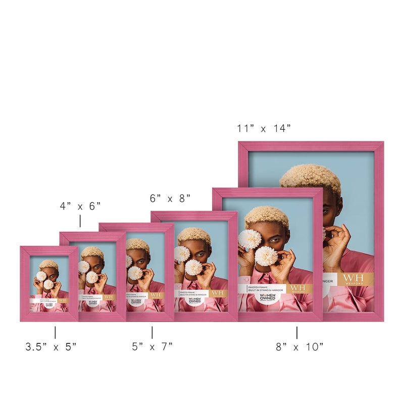 Renditions Gallery 5x7 inch Picture Frame Set of 2 High-end Modern Style  Made of Solid Wood and High Definition Glass Ready for Wall and Tabletop Photo Display  Pink Frame - Image 5