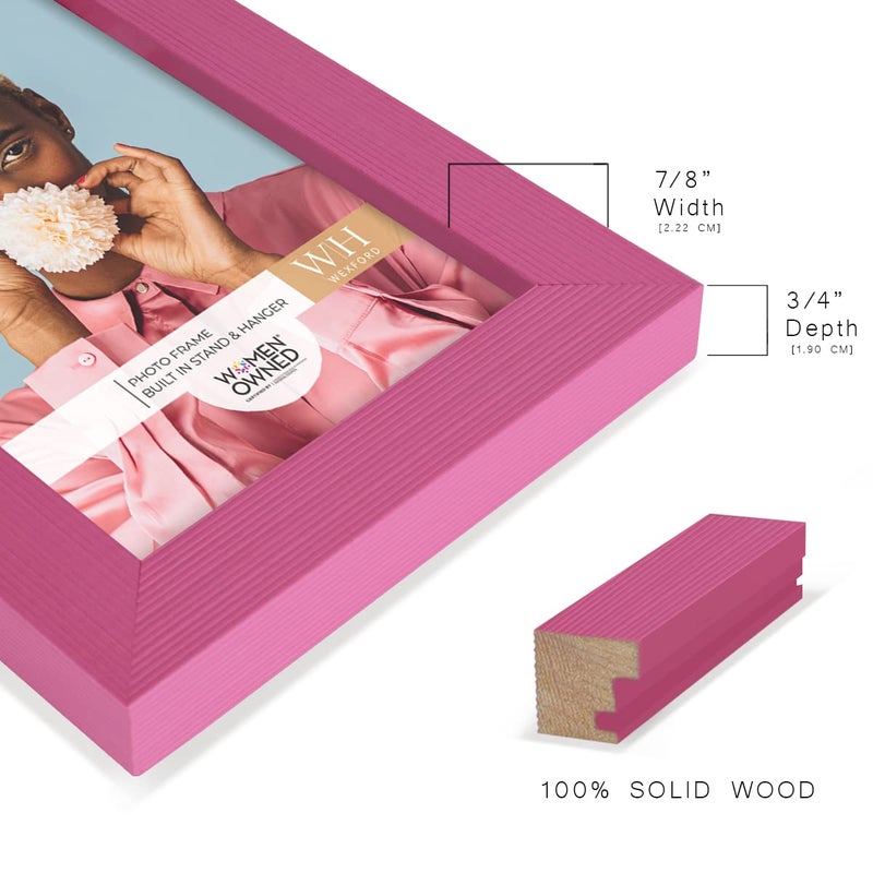 Renditions Gallery 5x7 inch Picture Frame Set of 2 High-end Modern Style  Made of Solid Wood and High Definition Glass Ready for Wall and Tabletop Photo Display  Pink Frame - Image 4