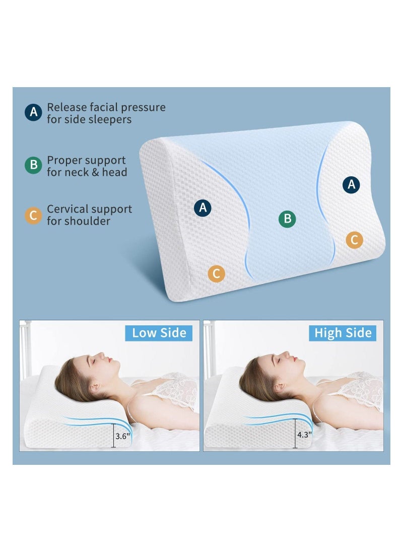Ergonomic Cervical Orthopedic Sleep Neck Pillow for Neck Shoulder Pain, Side Sleeper Neck Contour Support Memory Foam - Image 5