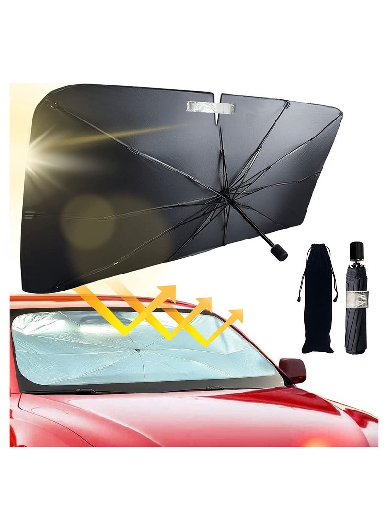 Toby's 2023 Upgraded Car Windshield Sun Shade Umbrella - Foldable Car Umbrella Sunshade UV Block Automotive Car Front Window of Heat Insulation Protection for Auto Sedans Pickups SUVs - Image 1
