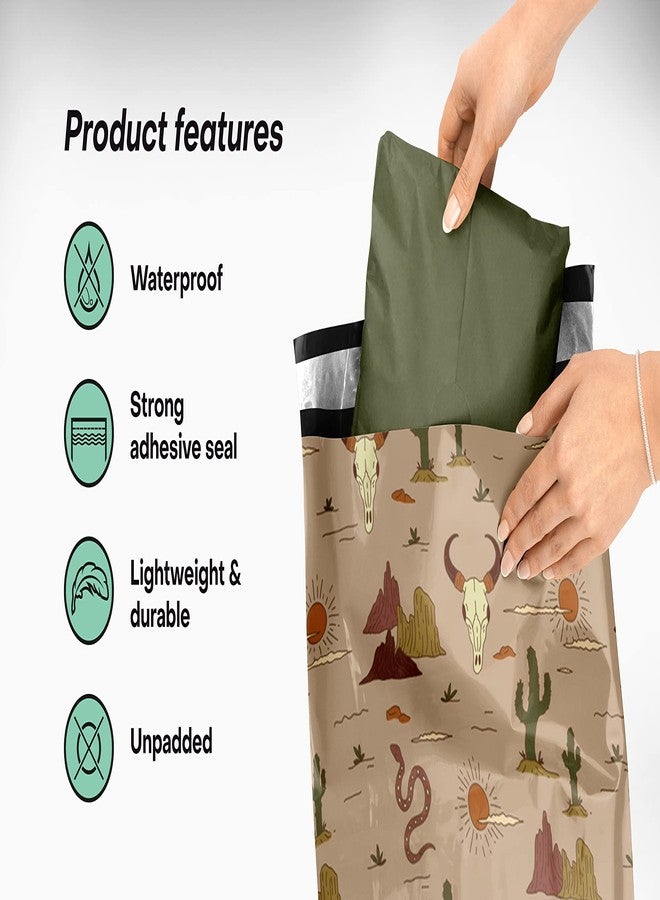 Package Mint Shipping Bags Poly Mailers 10x13 - 100 Waterproof, Tear-Resistant Poly Bags for Shipping - Cute Packaging for Small Business - Lightweight Shipping Envelopes by Package Mint [Western Desert] - Image 4