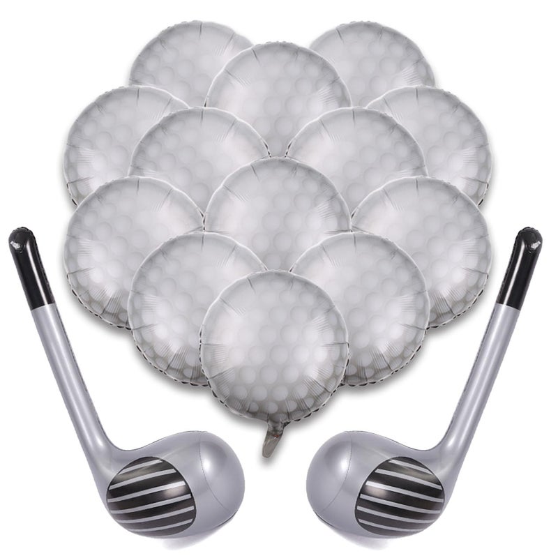 Yowget 15Pcs Golf Balloons Sports Birthday Party Decorations Include 13Pcs 18 inch Balloons & 2Pcs Golf Club,Golf Themed Party Decorations for Boys - Image 1