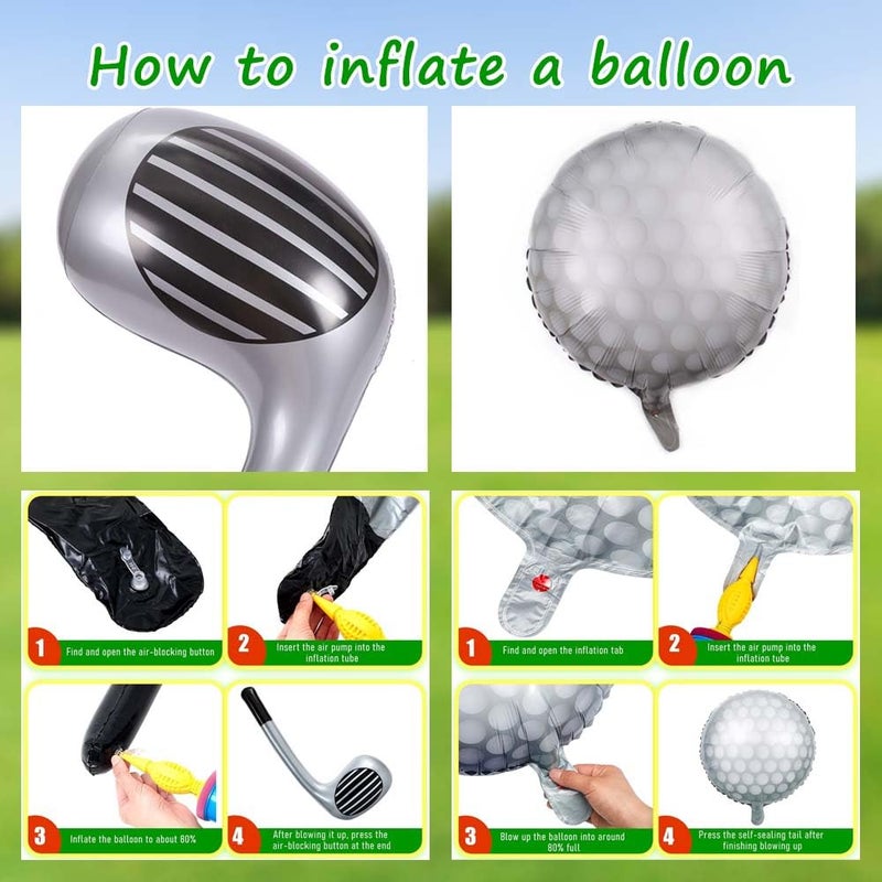 Yowget 15Pcs Golf Balloons Sports Birthday Party Decorations Include 13Pcs 18 inch Balloons & 2Pcs Golf Club,Golf Themed Party Decorations for Boys - Image 5
