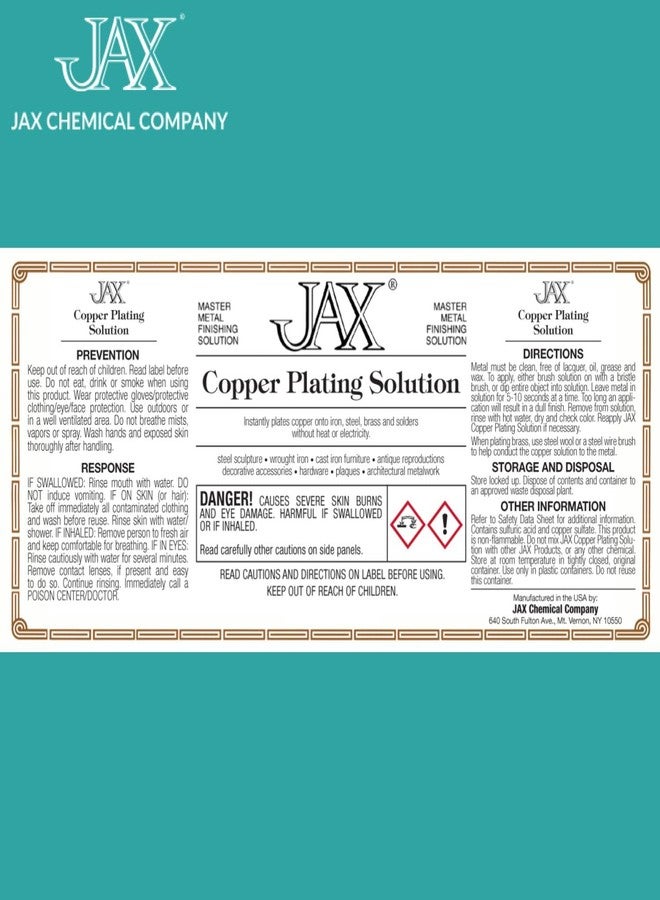 Jax محلول طلاء النحاس JAX - محلول إنهاء المعادن - تشطيب عتيق بدون حرارة أو كهرباء - 2 أونصة - Image 2