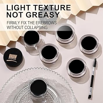 Eyebrow Pomade Gel Black Set LongLasting Eyebrow Tint Lightweight Brow Soap for Defined Brows EasytoApply with DualEnded Brush Perfect 24HR Wear for Filling and Shaping Defined Brows - Image 2