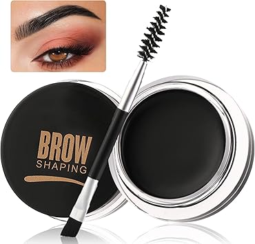 Eyebrow Pomade Gel Black Set LongLasting Eyebrow Tint Lightweight Brow Soap for Defined Brows EasytoApply with DualEnded Brush Perfect 24HR Wear for Filling and Shaping Defined Brows - Image 1