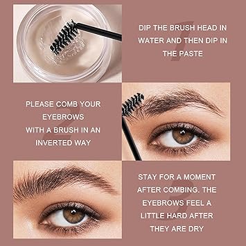 Eyebrow Pomade Gel Black Set LongLasting Eyebrow Tint Lightweight Brow Soap for Defined Brows EasytoApply with DualEnded Brush Perfect 24HR Wear for Filling and Shaping Defined Brows - Image 4