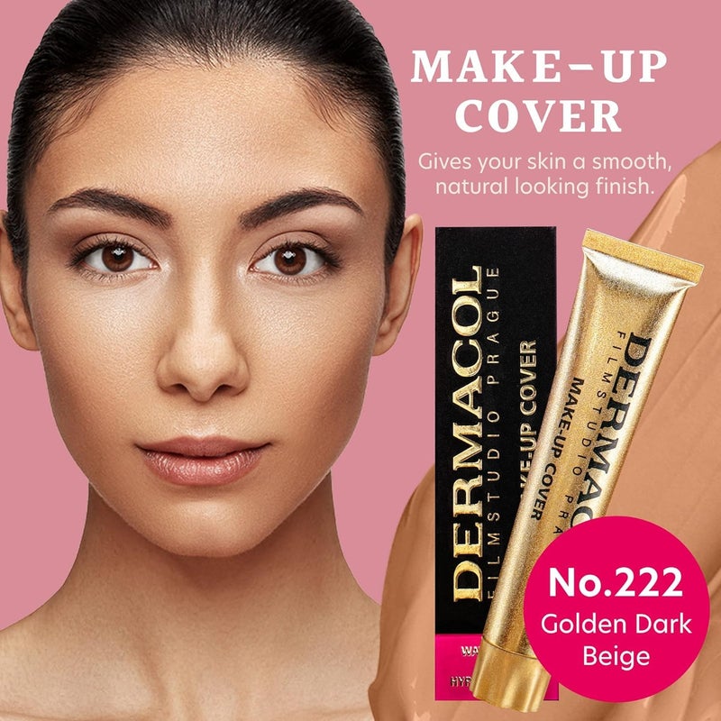 Dermacol - Full Coverage Foundation, Liquid Matte Makeup with SPF 30, Waterproof, for Oily Skin, Acne, & Under Eye Bags, Long-Lasting Makeup Products, 30g, Shade 222 - Image 2