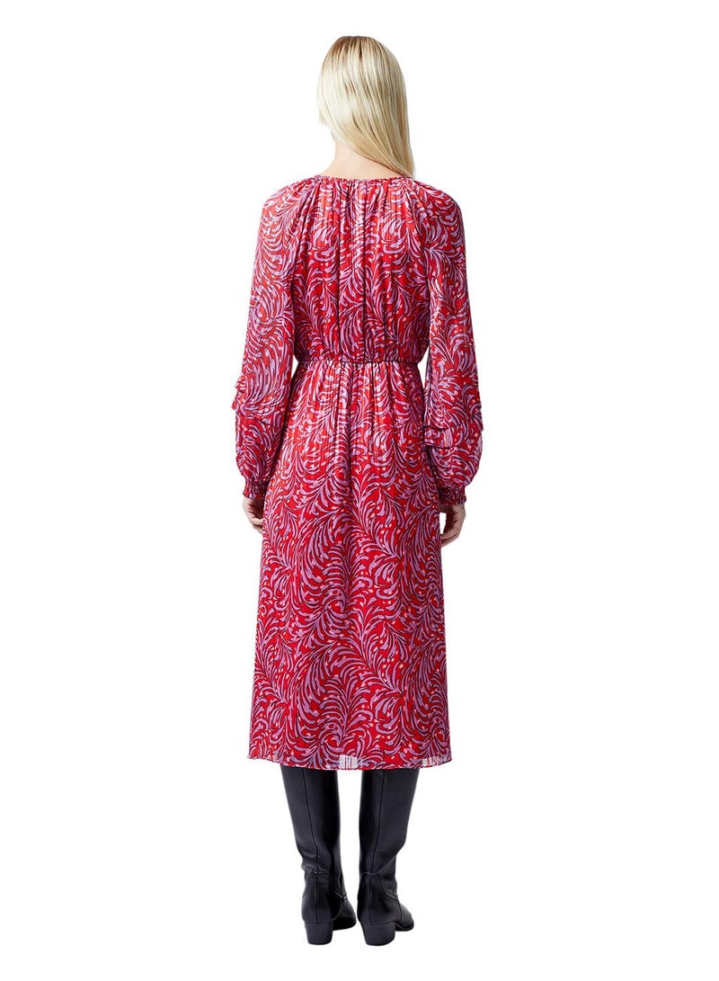 French Connection Amy Callista Printed Long Sleeve Midi Dress - Image 3