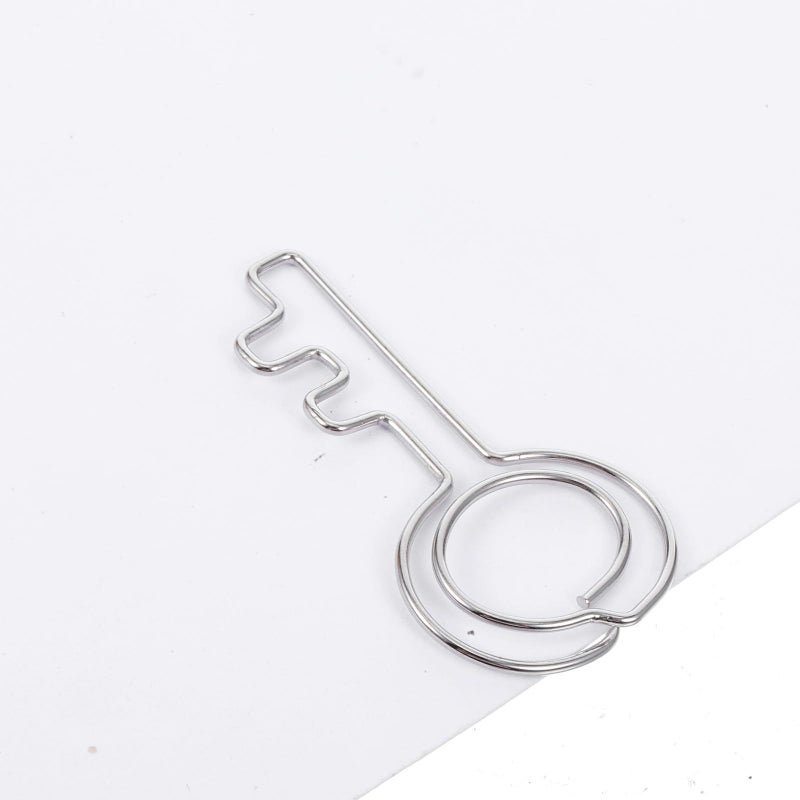 Silver Key Shaped Metal Paper Clips 20Pcs for Office School Documents Notes Bookmarks - Image 5