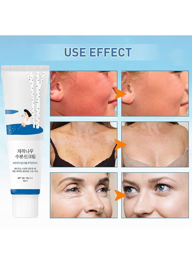Round Lab - Birch Juice Moisturizing Sunscreen, Strong UV Protection, Refreshing Moisturizing Protective Cream, SPF50++++ Whiening Isolation Cream 50ML - Image 1