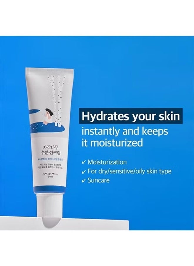 Round Lab - Birch Juice Moisturizing Sunscreen, Strong UV Protection, Refreshing Moisturizing Protective Cream, SPF50++++ Whiening Isolation Cream 50ML - Image 1