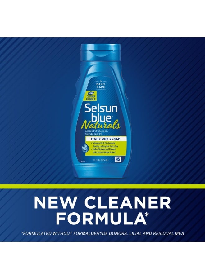 Selsun blue شامبو مضاد للقشرة وحكة فروة الرأس الجافة من سيلسون بلو ناتشورالز، 11 أونصة سائلة، تركيبة فائقة الترطيب بالإضافة إلى فيتامينات ب5 و هـ وحمض الساليسيليك 3% - Image 3