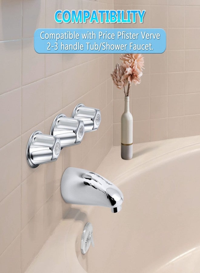 Enhon 3 Piece Shower Knob Replacement Kit Compatible with Price Pfister Verve Tub Shower Faucet, 3 Faucet Handle Hot/Cold/Diverter Replacement for Remodeling Trim(Chrome) - Image 4