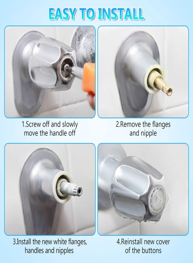 Enhon 3 Piece Shower Knob Replacement Kit Compatible with Price Pfister Verve Tub Shower Faucet, 3 Faucet Handle Hot/Cold/Diverter Replacement for Remodeling Trim(Chrome) - Image 5