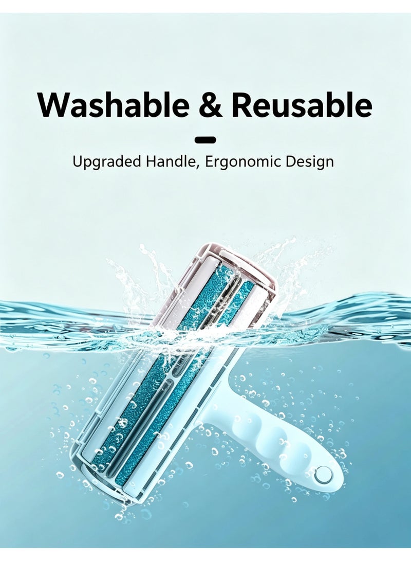 Upgraded Double Sided Reusable Pet Hair Lint Remover Roller, Washable Manual Fur Removal Brush No Tape No Battery for Clothes Sofa Carpet Car Seat Dog Cat Fur - Image 3