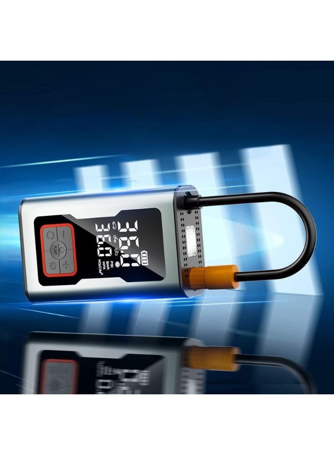 YETRUN Car Portable Air Compressor 150PSI, Automatic Air Pump Rechargeable Battery Power Bank with Digital LCD/LED Flashlight, Electric Tire Inflator for Car/Bicycle/Moto/Ball - Image 3