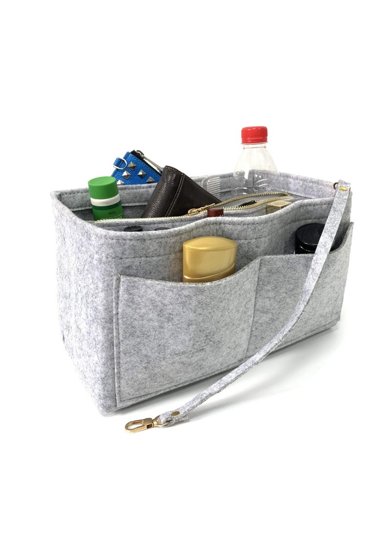 XiuWoo Felt Pure Insert Cosmetic Makeup Organizer Handbag  - Image 3