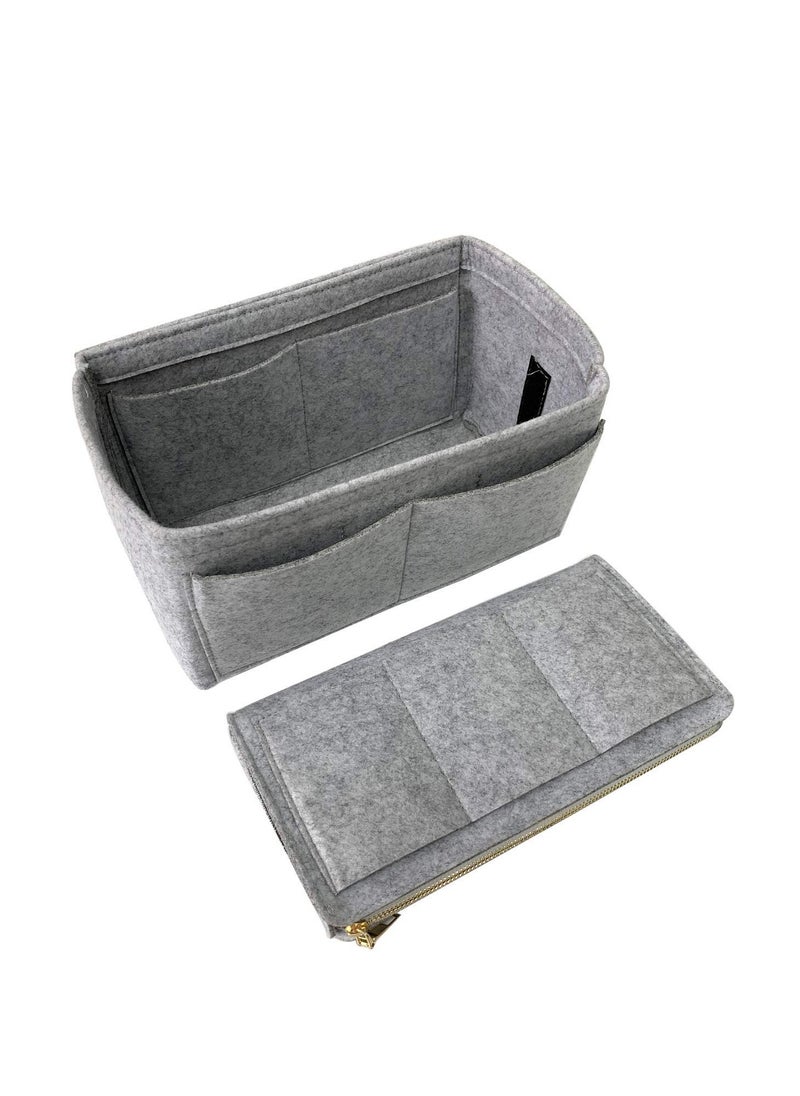 XiuWoo Felt Pure Insert Cosmetic Makeup Organizer Handbag  - Image 5