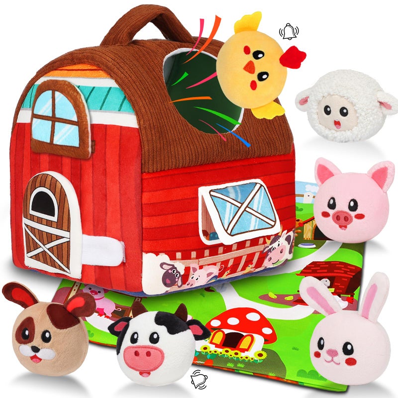Avesa Baby Toys 612 Months Soft Barn Toy with Stuffed Farm Animals Rattle Montessori Toys for Babies 6 Months Old Sensory Infant Toy Baby Gifts Easter Basket Stuffers - Image 2