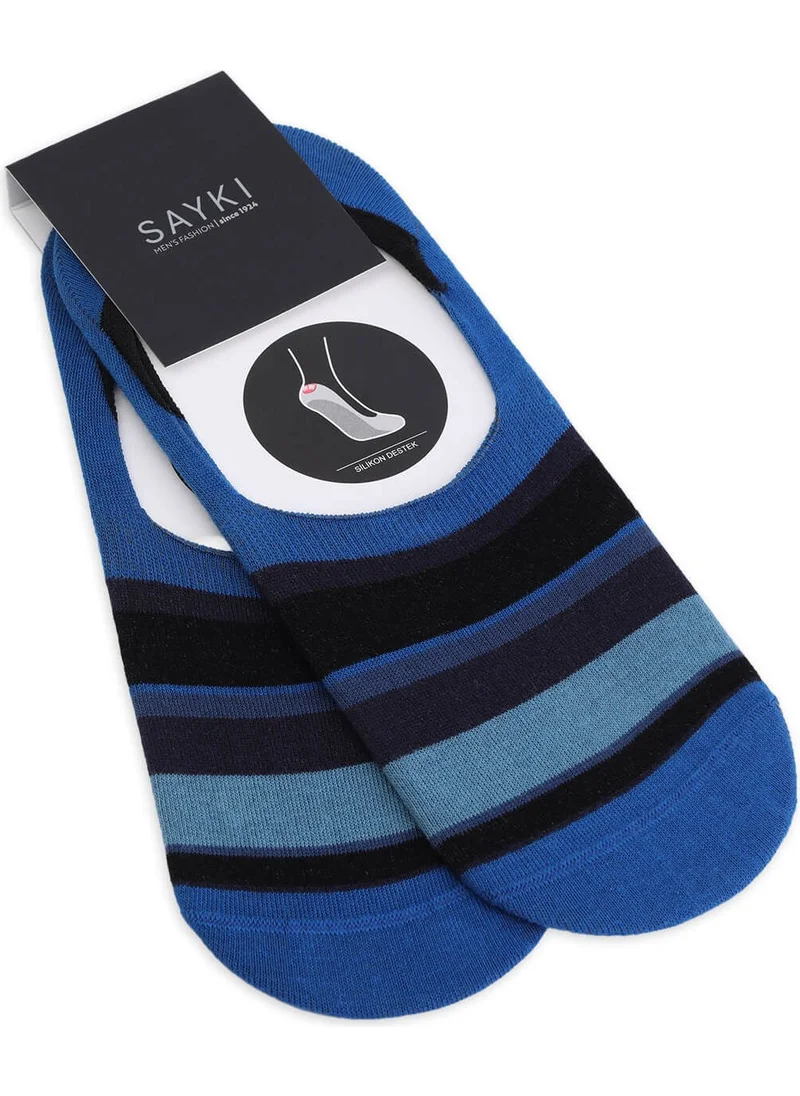 Hatemoğlu Blue Double Striped Cotton Ballerina Socks
