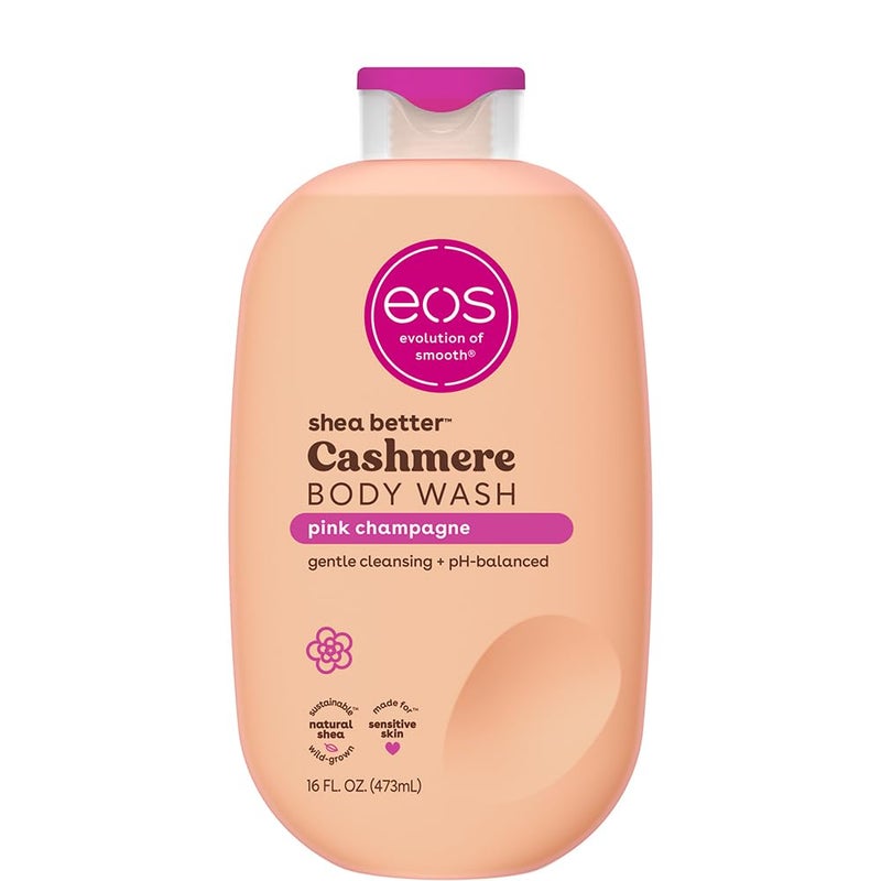 eos Shea Better Cashmere Body Wash, Pink Champagne, Moisturizing and Nourishing, pH Balanced Creamy Gel Formula, Paraben & Phthalate Free, Sensitive Skin,16 fl oz - Image 1