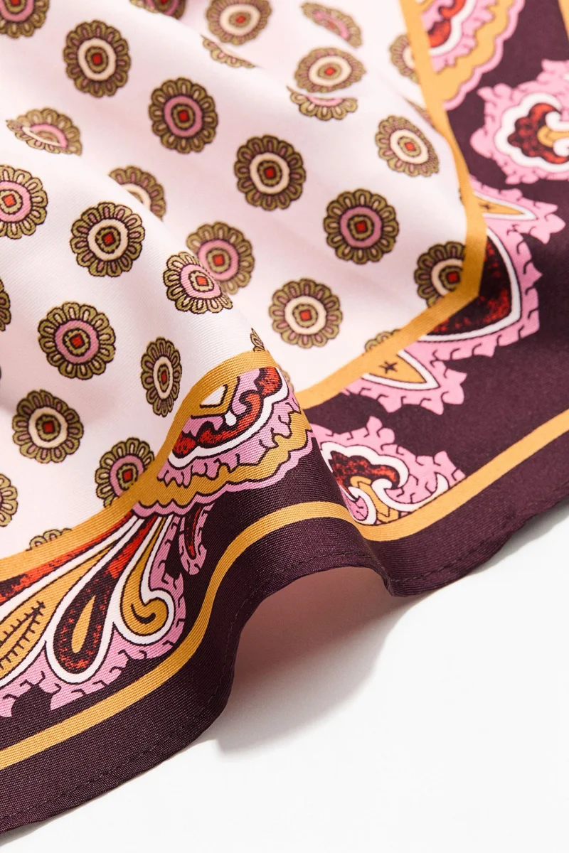 H&M Printed satin triangle scarf