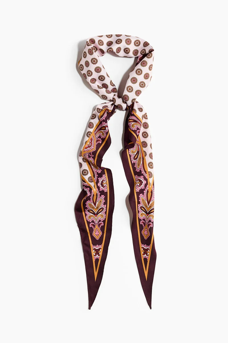 H&M Printed satin triangle scarf