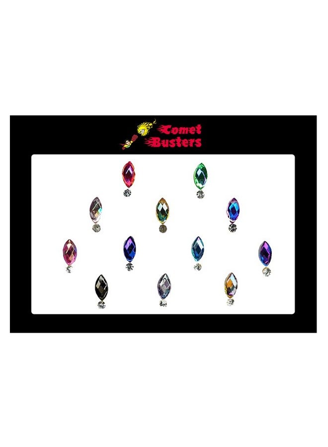 Comet Busters Handcrafted Multicolor Crystal Bindis (BINMOQ458)(8mm) - Image 4