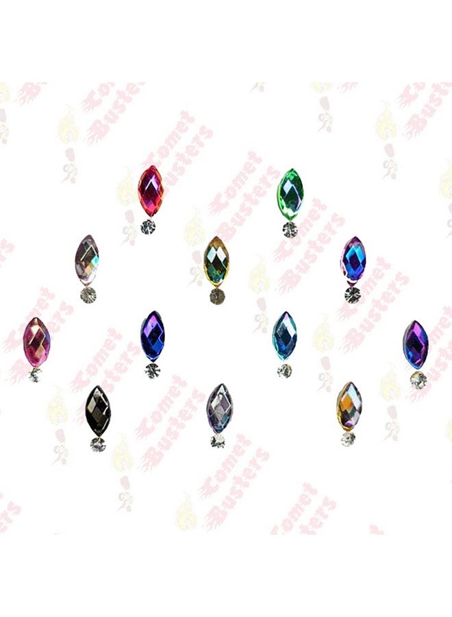 Comet Busters Handcrafted Multicolor Crystal Bindis (BINMOQ458)(8mm) - Image 5