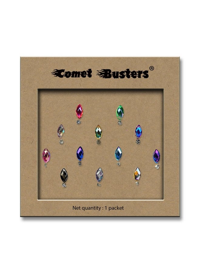 Comet Busters Handcrafted Multicolor Crystal Bindis (BINMOQ458)(8mm) - Image 3
