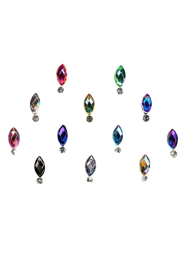 Comet Busters Handcrafted Multicolor Crystal Bindis (BINMOQ458)(8mm) - Image 1