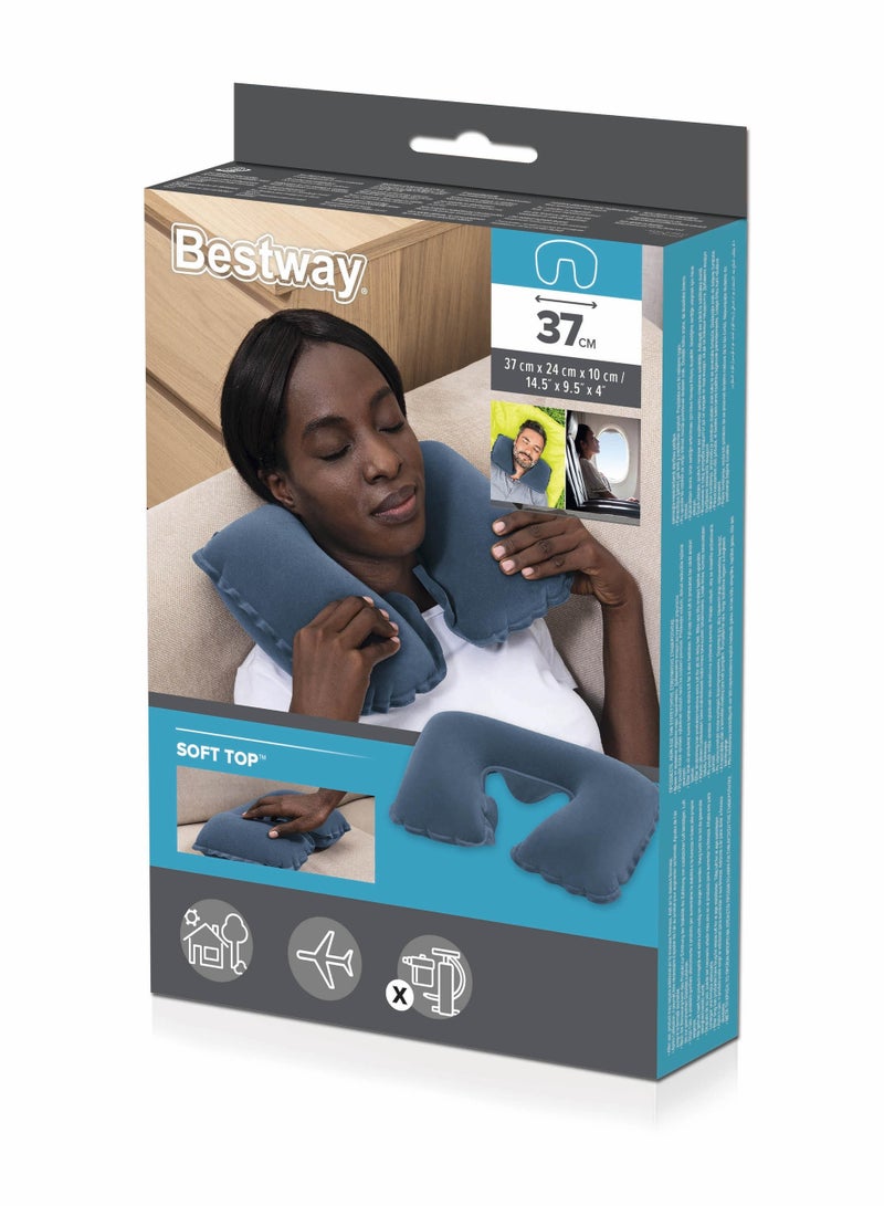 Bestway 37cm x 24cm x 10cm Flocked Air Neck Rest#67006 - Image 1