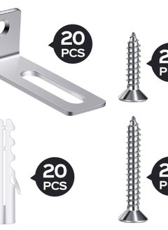 Excefore Whiteboard Installation Kit - 20 Set Wall Hanging Hardware - Hanger Supports, Screws, and Expansion Tubes - Ideal for Whiteboards in School and Office.  - Image 2
