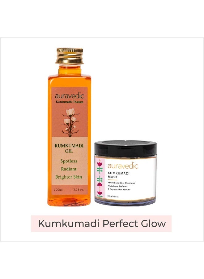 Auravedic Kumkumadi Face Care Duo –  Kumkumadi Oil 100ml & Kumkumadi mask 100g - Image 2