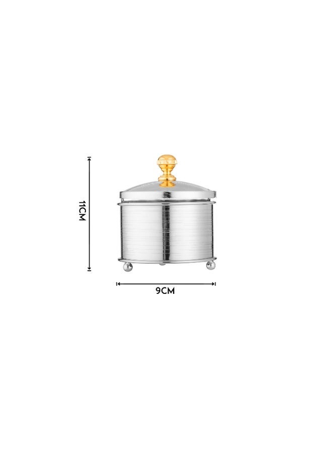 ✨ Luxurious serving sugar bowl with spoon – Rust-resistant metal in a durable silver and gold finish | 9 x 11 cm ✨ - Image 5