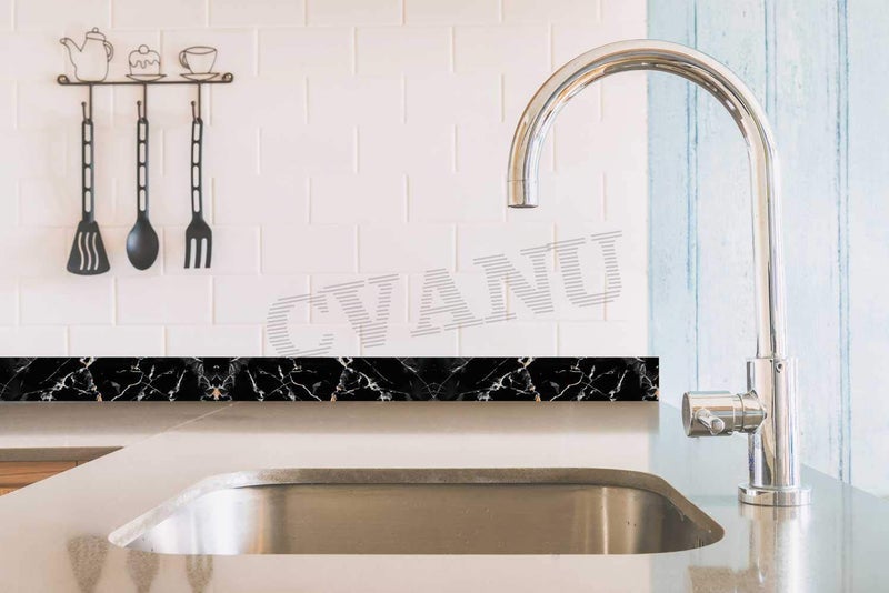 CVANU Waterproof Self Adhesive Waist Line Vinyl Wall Sticker/Baseboard Wallpaper Border Roll Decals Home Decor Film (Marble_31) - Image 5