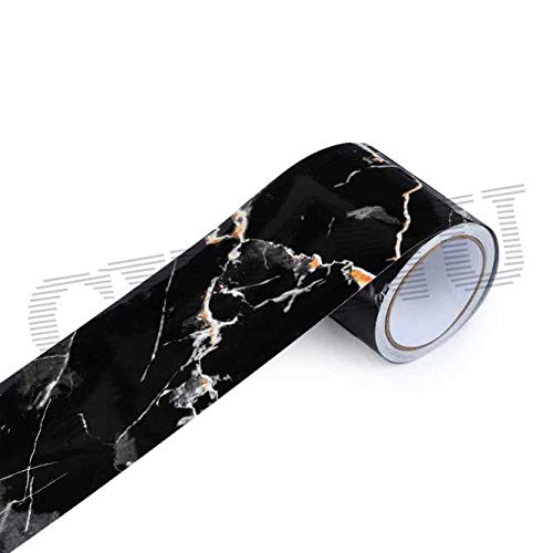 CVANU Waterproof Self Adhesive Waist Line Vinyl Wall Sticker/Baseboard Wallpaper Border Roll Decals Home Decor Film (Marble_31) - Image 2