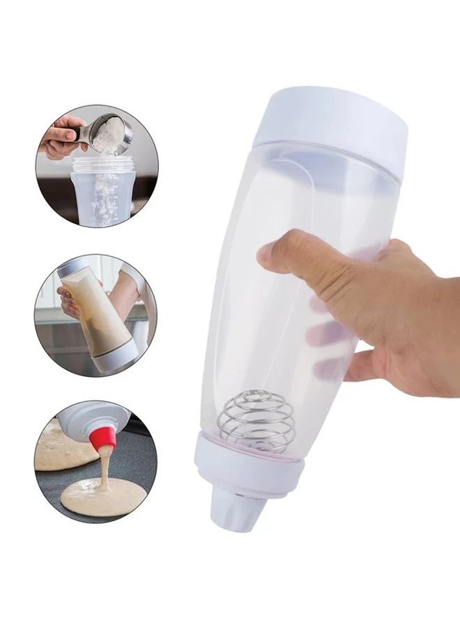 White Batter Dispenser Bottle With Scale Marks Easy Squeeze Design For Pancakes Crepes - Image 2