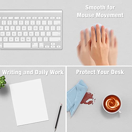 Hsurbtra Desk Pad, 30" x 14" PU Leather Desk Mat, XL Extended Mouse Pad, Waterproof Desktop Blotter Protector, Non-Slip Ultra Thin Large Laptop Keyboard Writing Mat for Office Home, Gray - Image 4
