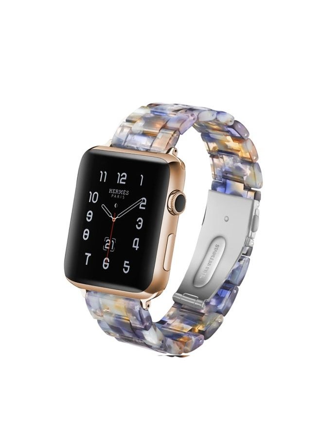 Generic - Replacement Strap Simple Fashion Resin Watch Band for Apple Watch Series 5 & 4 40mm & Series 3 & 2 & 1 38mm Blue Ocean - Image 1