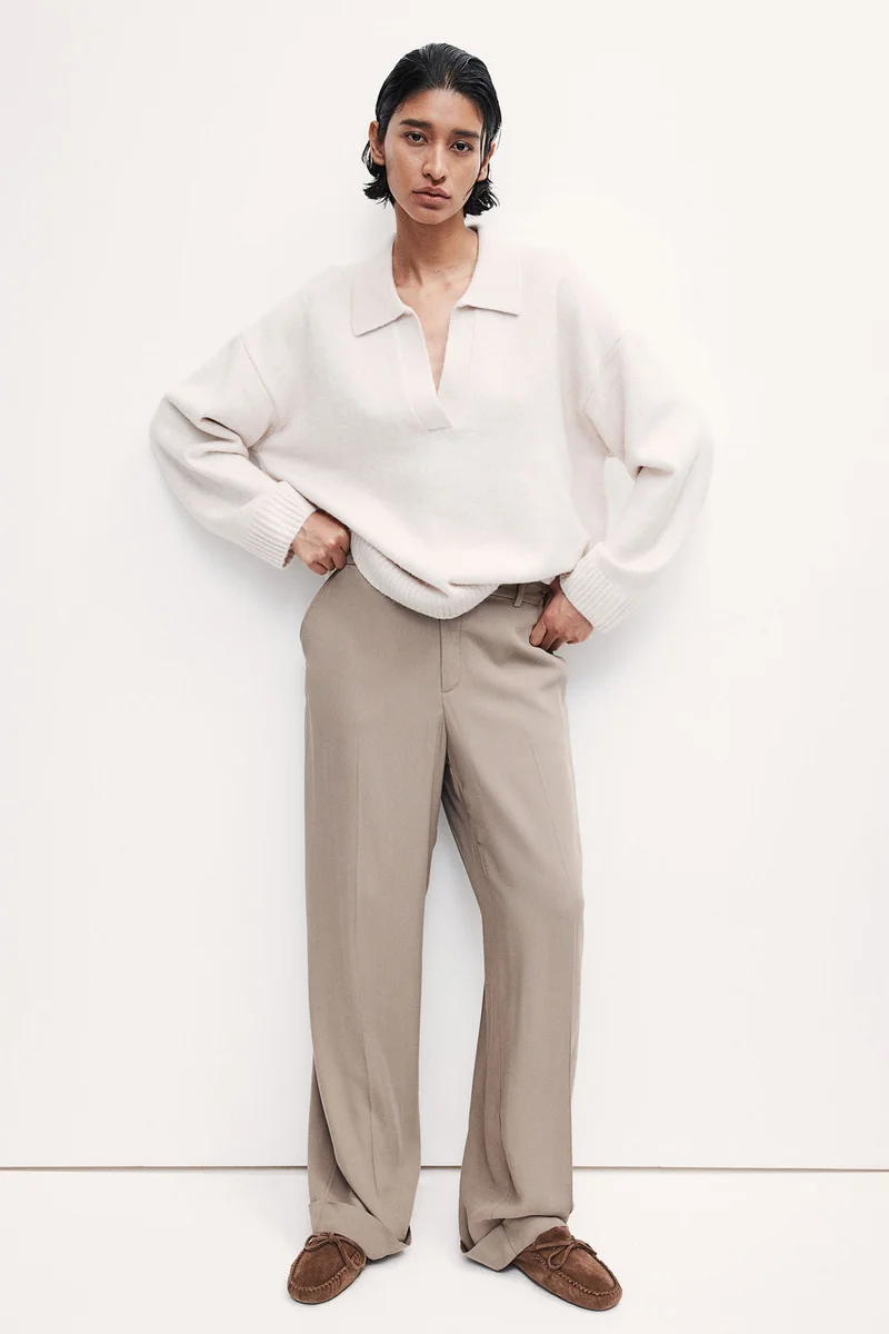 H&M Tailored Turn-Up Trousers